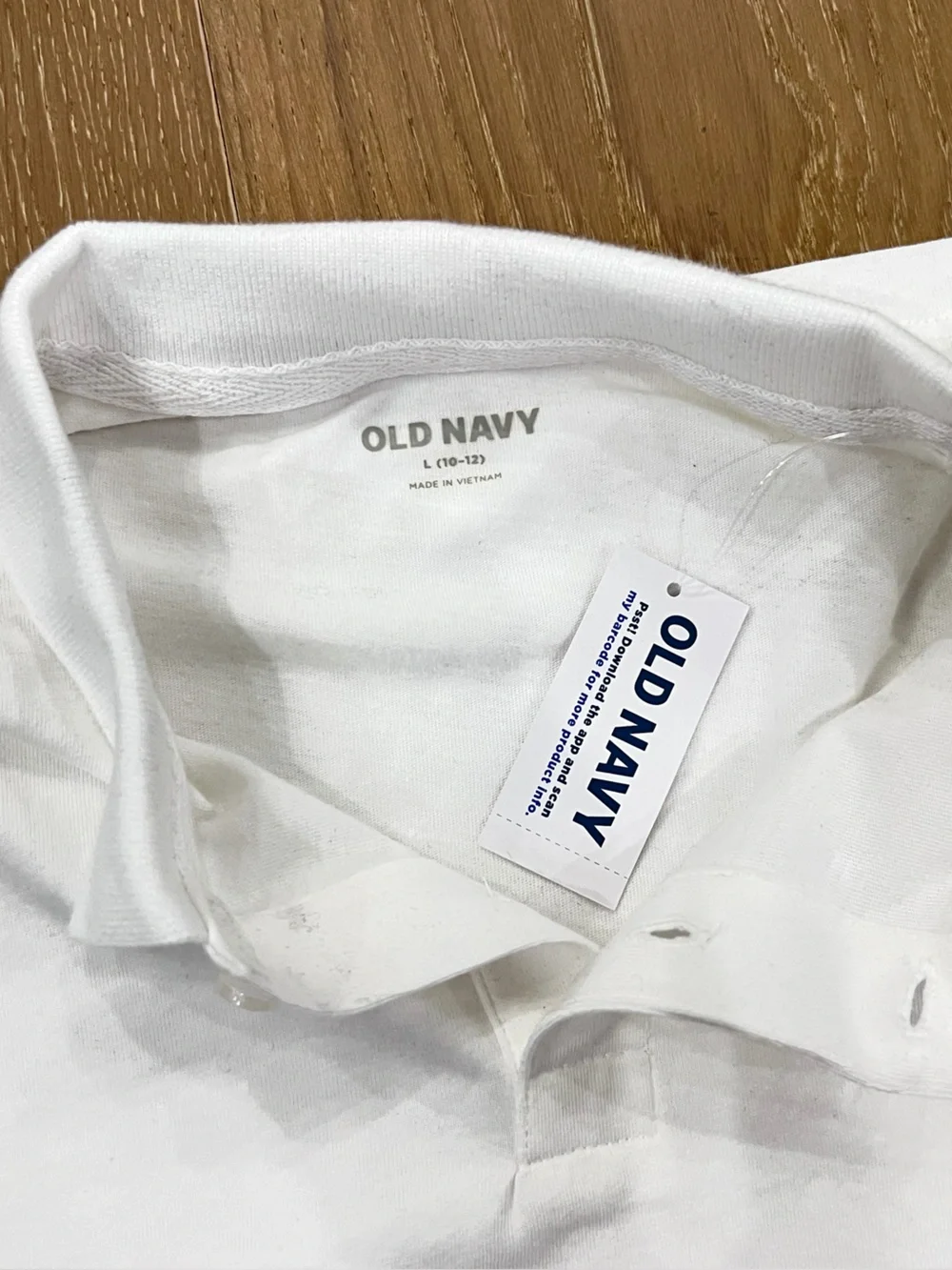 Old Navy White Polo Shirt with Classic Collar